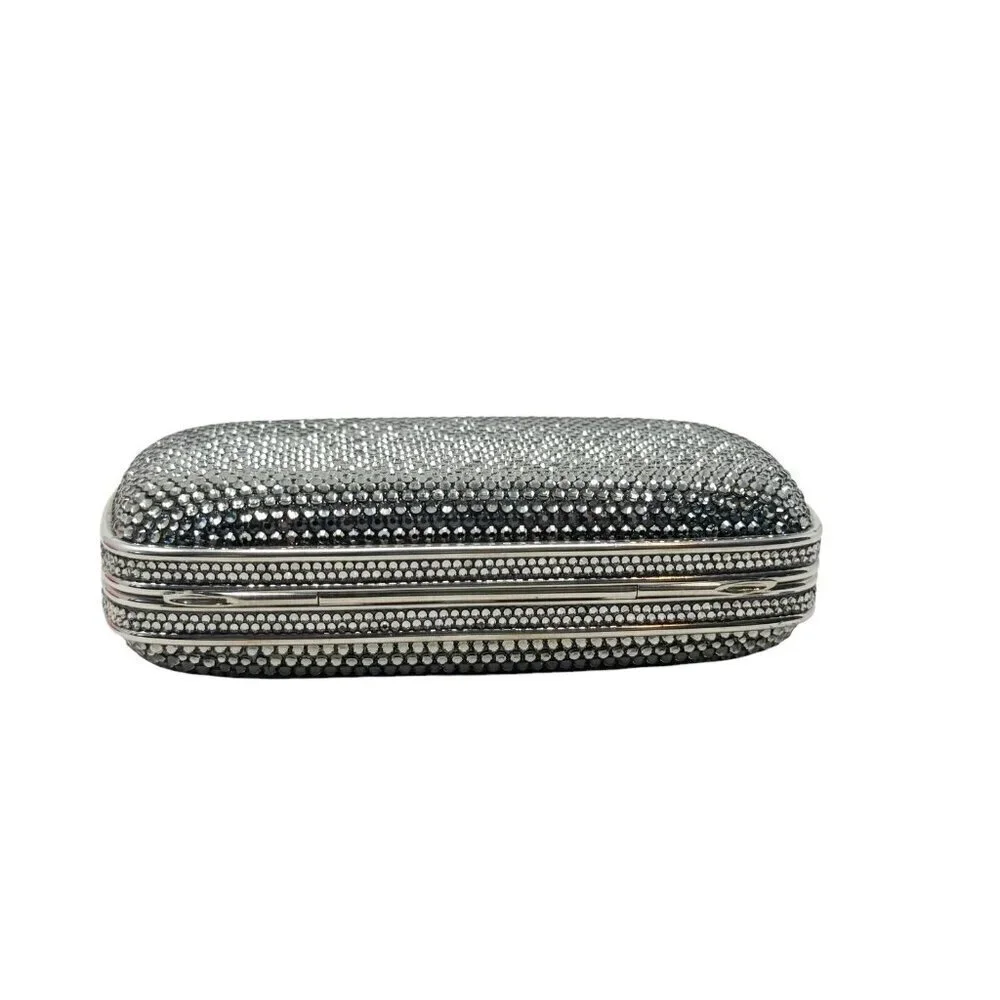 JUDITH LIEBER SWAROVSKI CRYSTAL Classic Micro mini Clutch Bag smoke gray Amazing
